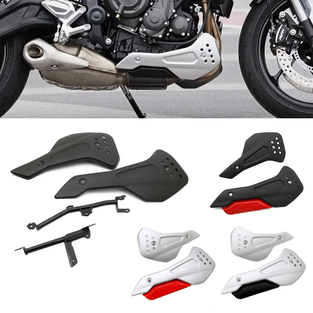 Motorcycle Aluminum Engine Guards Fit For Trident 660 2021 Trident660 Accessories Engine Belly Protection Plates Kit Engine Bell