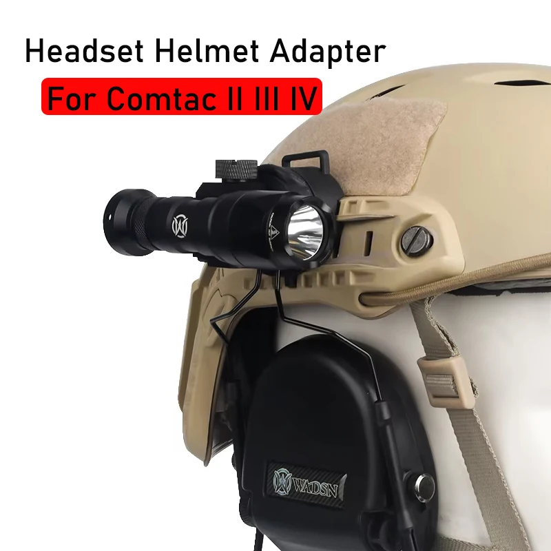 

WADSN Tactical Headset Helmet Adapter Ver.2 Shooting Comtac II III IV Headphone Bracket Rail Adaptor for Fast Ops