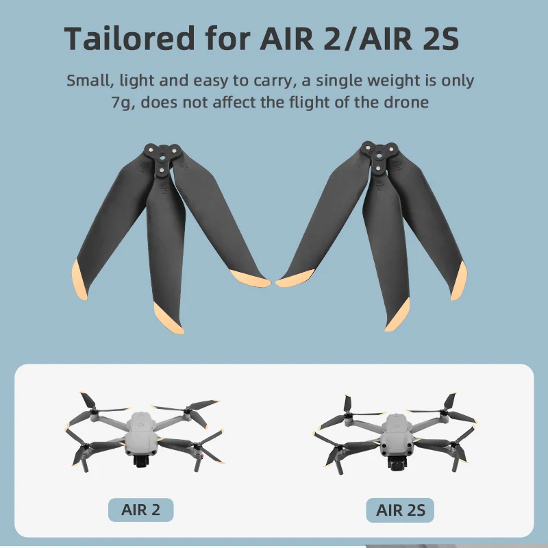 Hélice de tres palas de liberación rápida, hélice de reducción de ruido silenciosa para Dron DJI Air 2/Air 2S