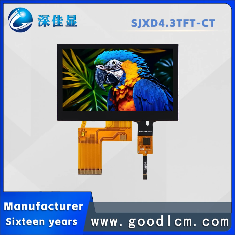 High contrast SJXD4.3TFT-CT IPS full view angle 480X272 resolution capacitive touch screen 4.3-inch TFT LCD display ST7283 drive