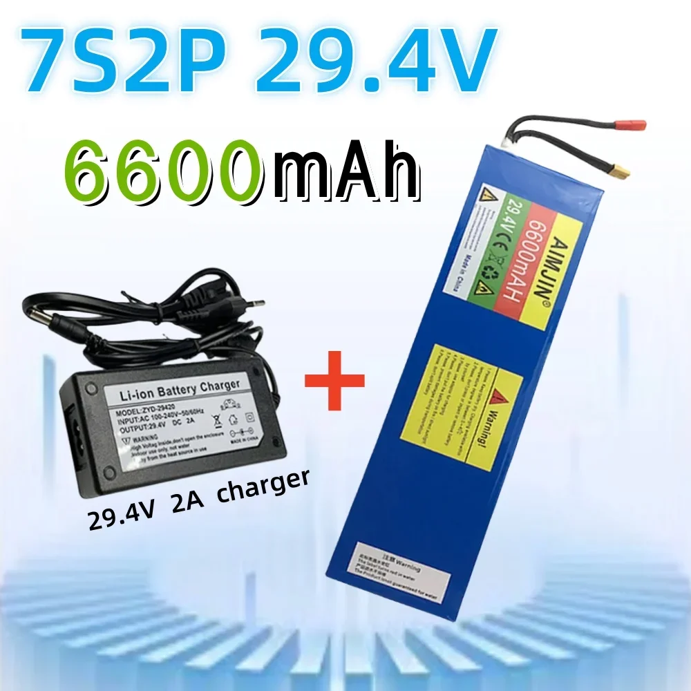 

29.4V 6600mAh 7S2P 18650 Li-ion Rechargeable Battery Pack whit 29.4V 2A Charger,Suitable For Electric Scooter