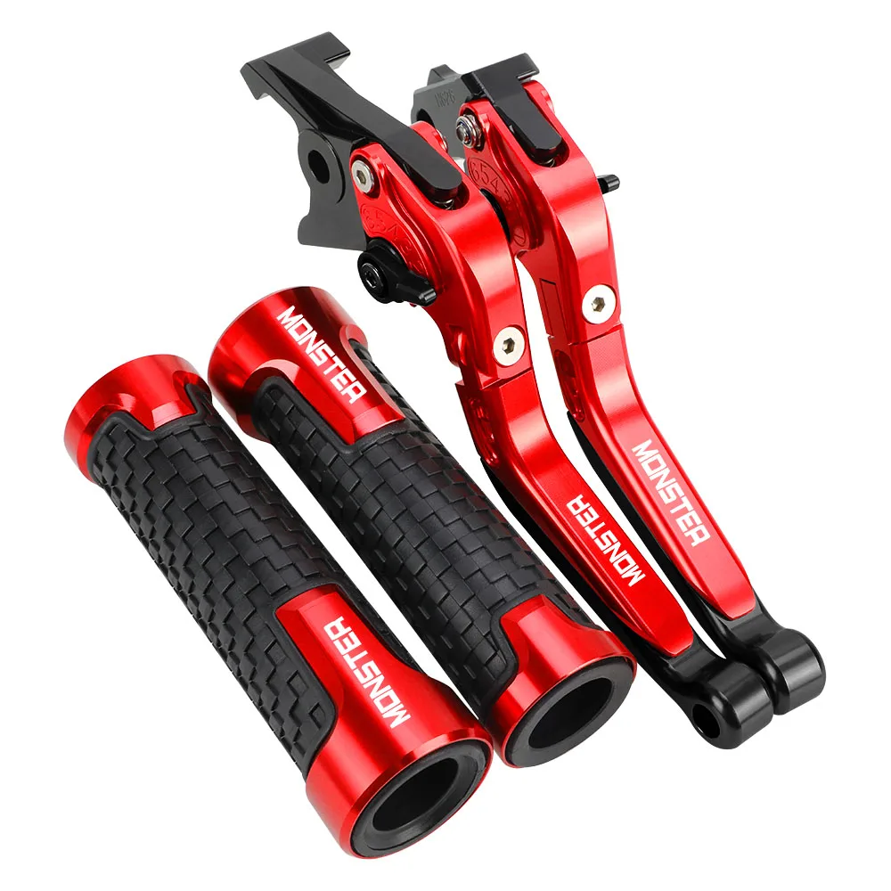 

Motorcycle Aluminum Brake Clutch Levers Hand Grips Ends Parts For DUCATI 821MONSTER Dark Stripe 2014 2015 2016 2017 Accessories