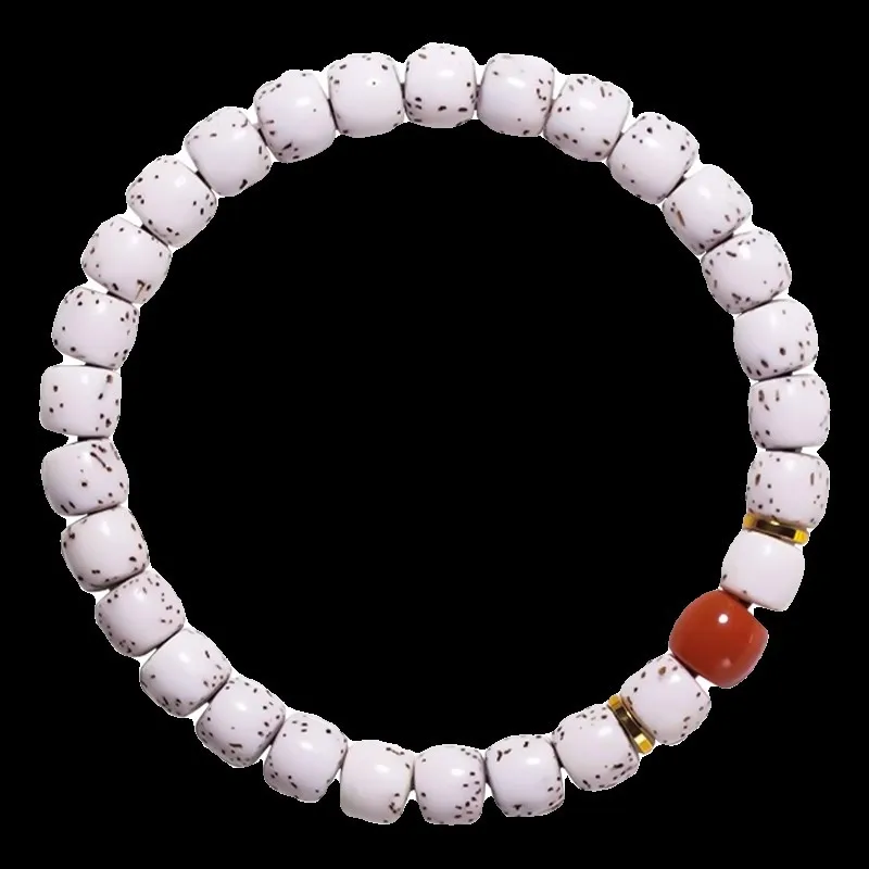 Large White Space Single Circle Hainan Seed Moon Stars Bodhi Bracelet Pufferfish Shape Wrist Prayer Beads Gifts
