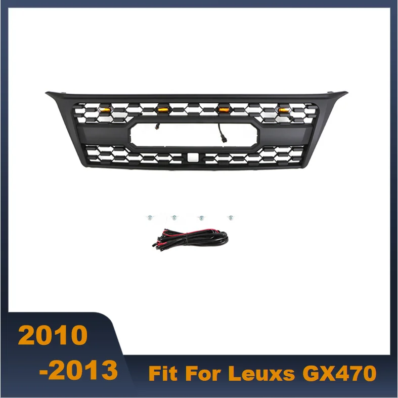 Good Quality ABS Front Middle Grill Racing Grills With LED Lights Fit For Leuxs GX470 2010-2013