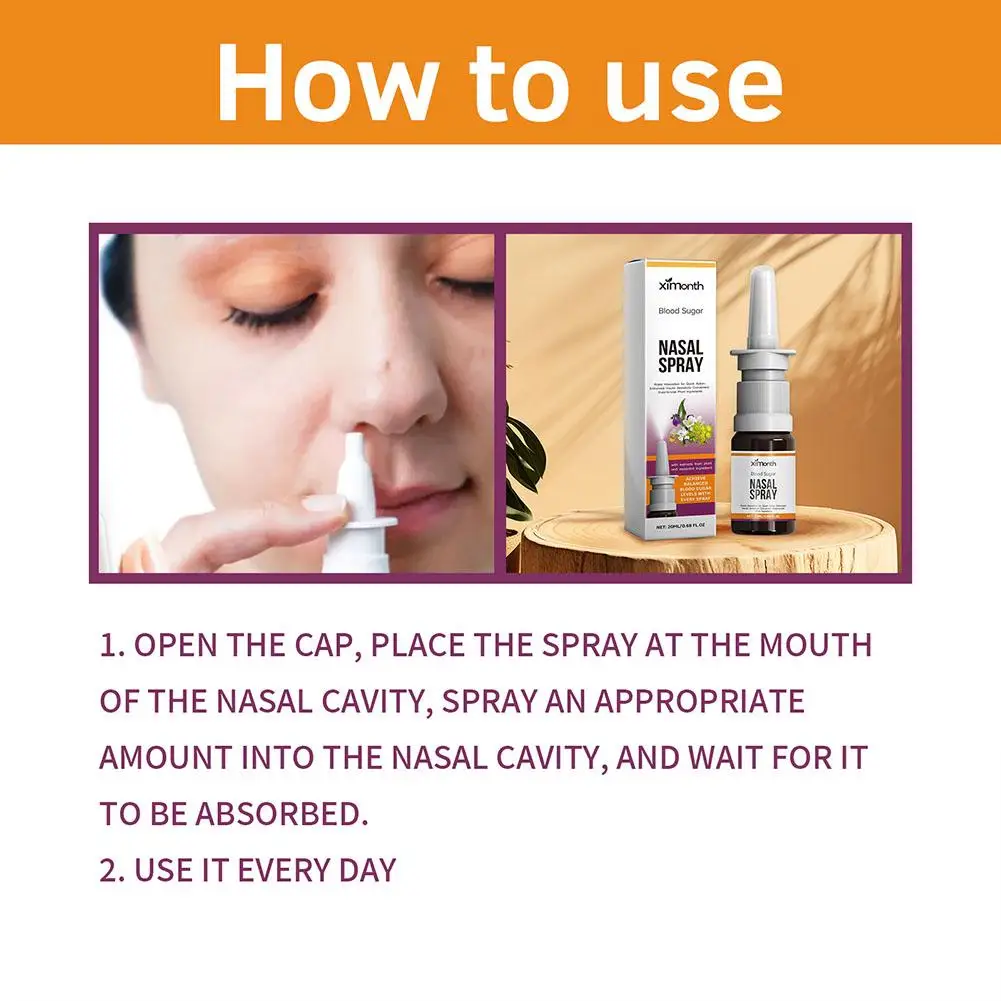 Spray Anti Diabetes para estabilizar la glucosa en sangre, reducir el alto contenido de azúcar en sangre, limpia los vasos sanguíneos, tratar el dolor de cabeza, hipergluccáemia, 1 ud.