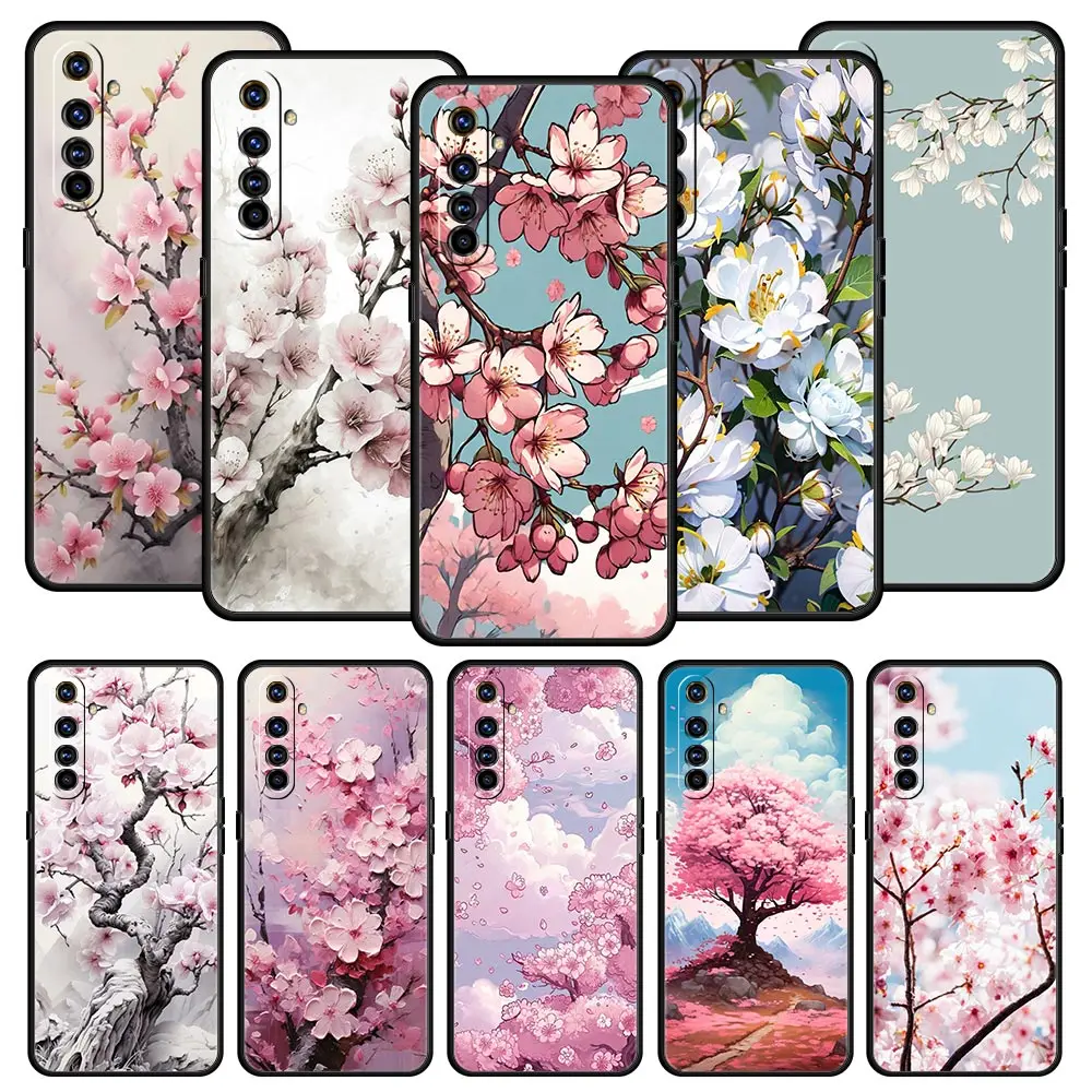 Cherry Blossom Tree Phone Case For Realme 12 11 10 9 8 5G 7 6 GT5 GT3 GT2 Pro Plus C21 C11 C25 C35 GT Neo 2 3 3T 5 Soft Cover