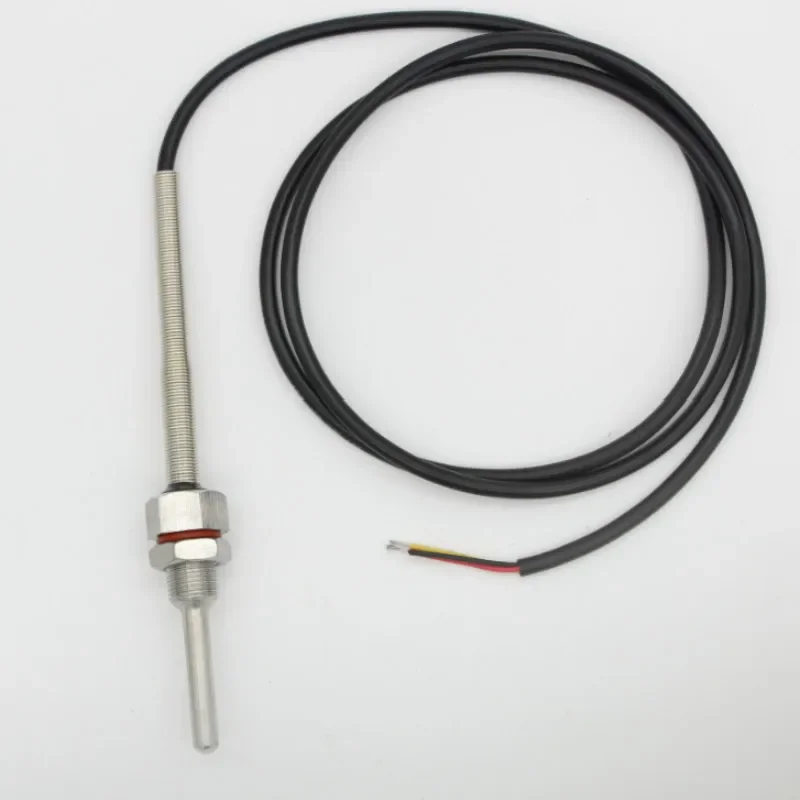 

PT100 SUS304 Platinum Resistance Temperature Sensor M12X1 Thread Probe OD=6 mm 1m PVC 3-core Wire thermowell Stainless Steel