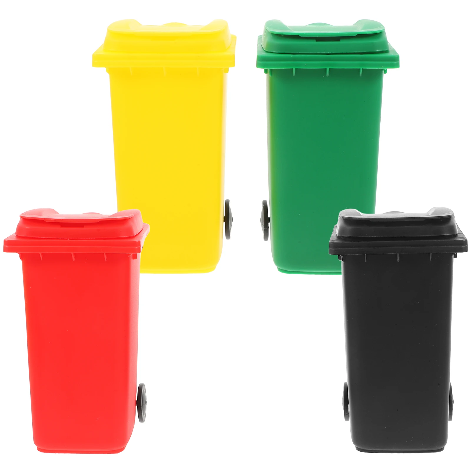 

4 Pcs Mini Trash Can Pen Holder Desktop Bin for Hard Pencil Organizer Pretty Holds Crayon Organizers Plastic Containers