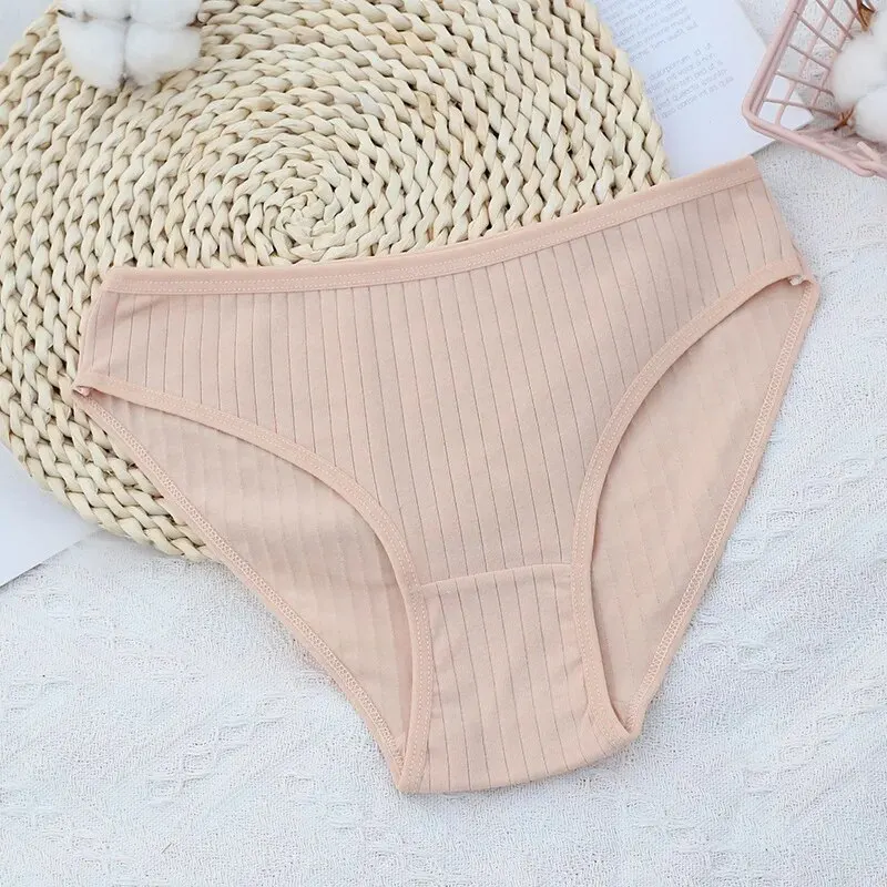 6pcs Pure Cotton Underwear Cute Girl Underwear Medium Waist Large Size Breathable Triangle Women\'s Underwear