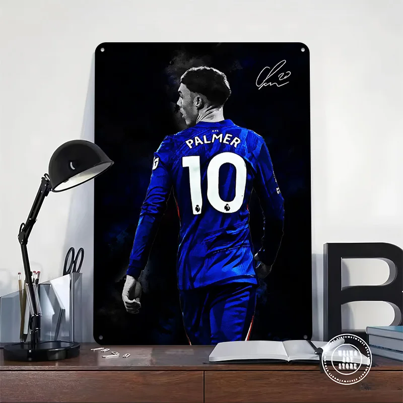 Cole Palmer Football Portrait Poster Customized Vintage Metal Signs Wall Art Retro Tin Plaque for Mancave Decoration Gaming Home