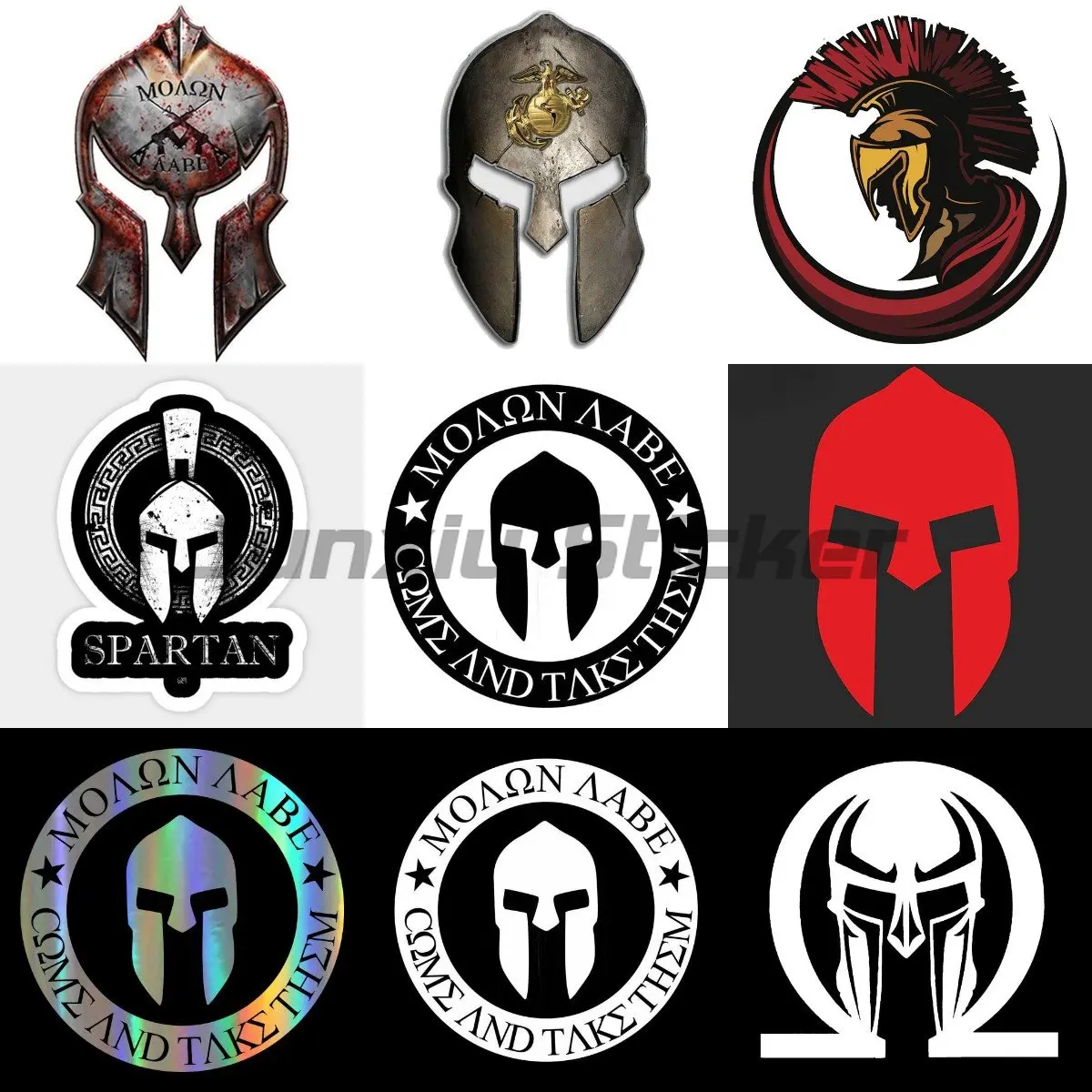 Spartan Helmet Shape Accessories Vinyl Sticker Wall Window Suitcase Laptop Mirror Scooter Moto Window Trunk Windshield Decal