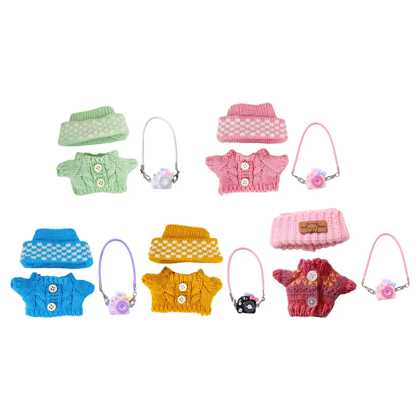 

Mini Dolls Clothes Soft Clothing Dress Toys Fashion Decor Costume Sweater and Headwear DIY Supplies Cosplay Gifts Birthday