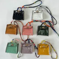 Fashionable Mini H-Home Bag Pendant Crocodile Pattern Kelly Small Bag Cute Bag Pendant Lipstick Earphone Car Key