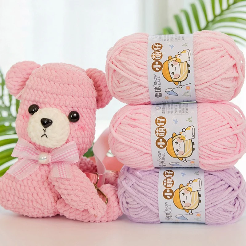 50 جرام/الكرة سميكة لينة غزل الحياكة DIY بها بنفسك وشاح قبعة الكروشيه مكتنزة الموضوع اليدوية المخملية الشنيل طقم خيوط للسترة