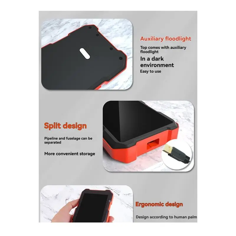 B48A 1080P Endoscope With 5 Inch IPS Screen For Pipe Sewer Dual Lens Inspection Camera Borescope Monitor Car Repair