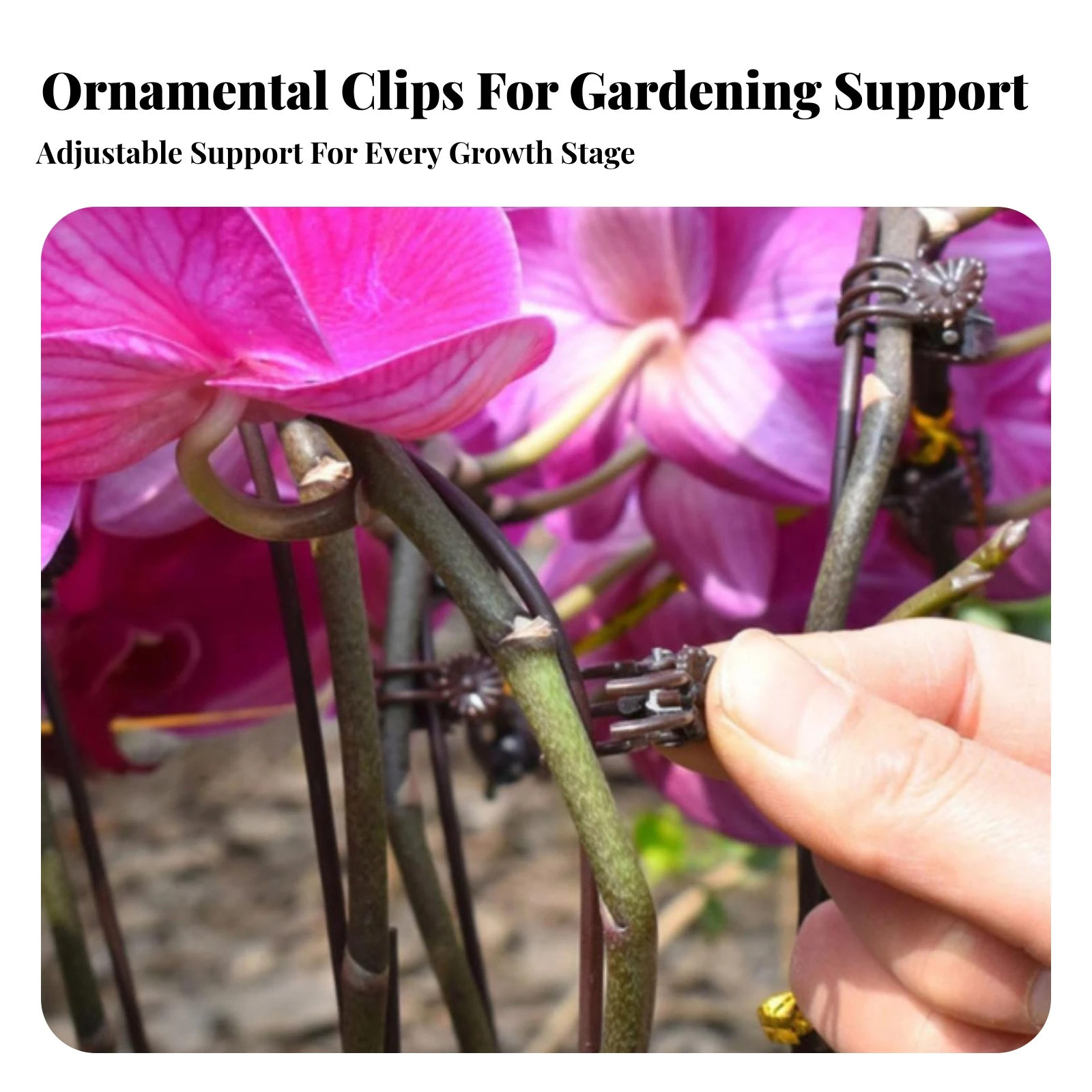 10 Pieces Plant Support Rod with Clips and Ties Gentle on Stems Flexible Plant Support Rod Long-Lasting Strong for Balconies