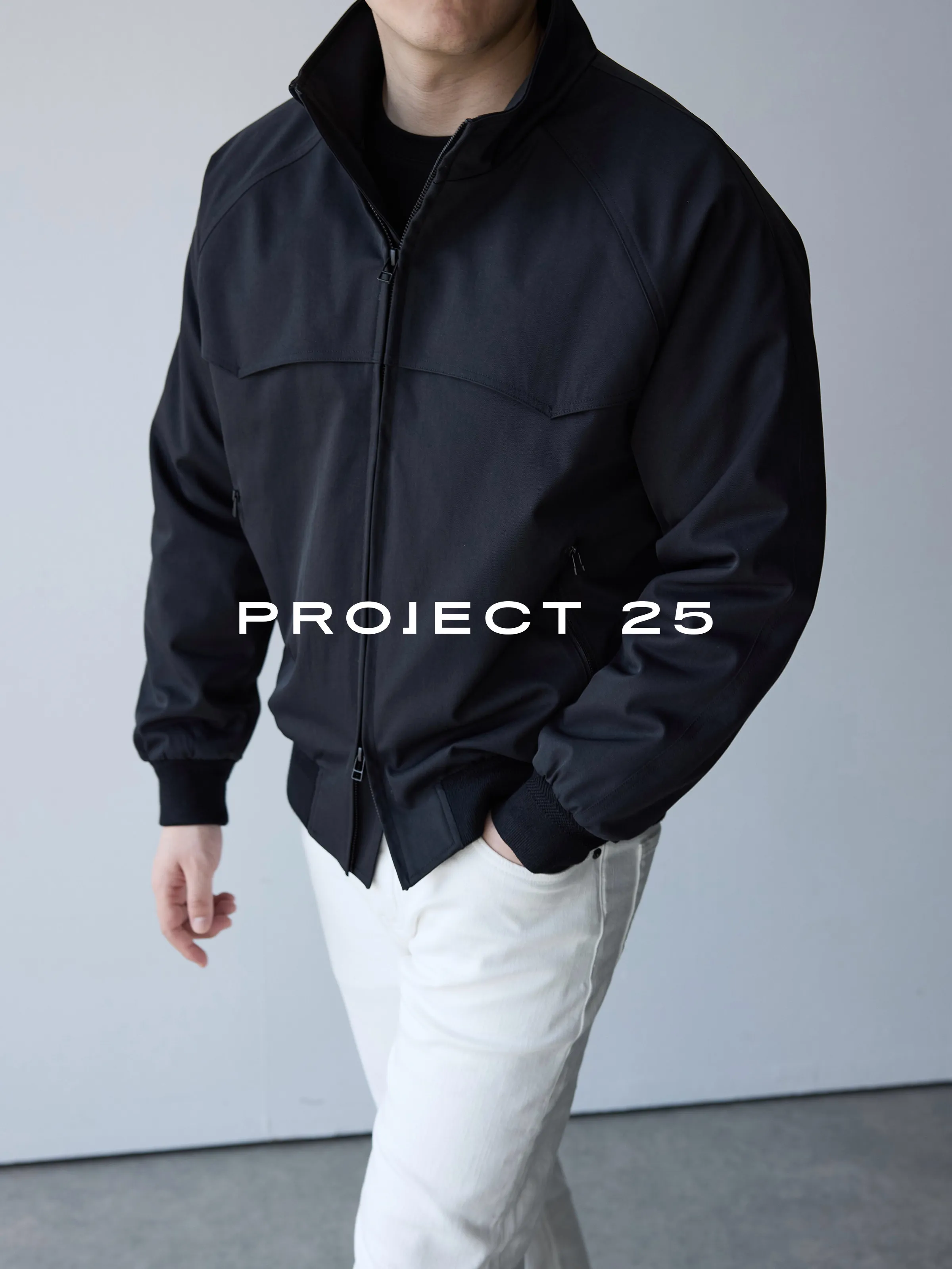 PROJECT 25 Men Black Water Resistant Cotton Feel Short Padded Jacket Casual Warm Cotton Padded Coat Daily Commute Outerwear