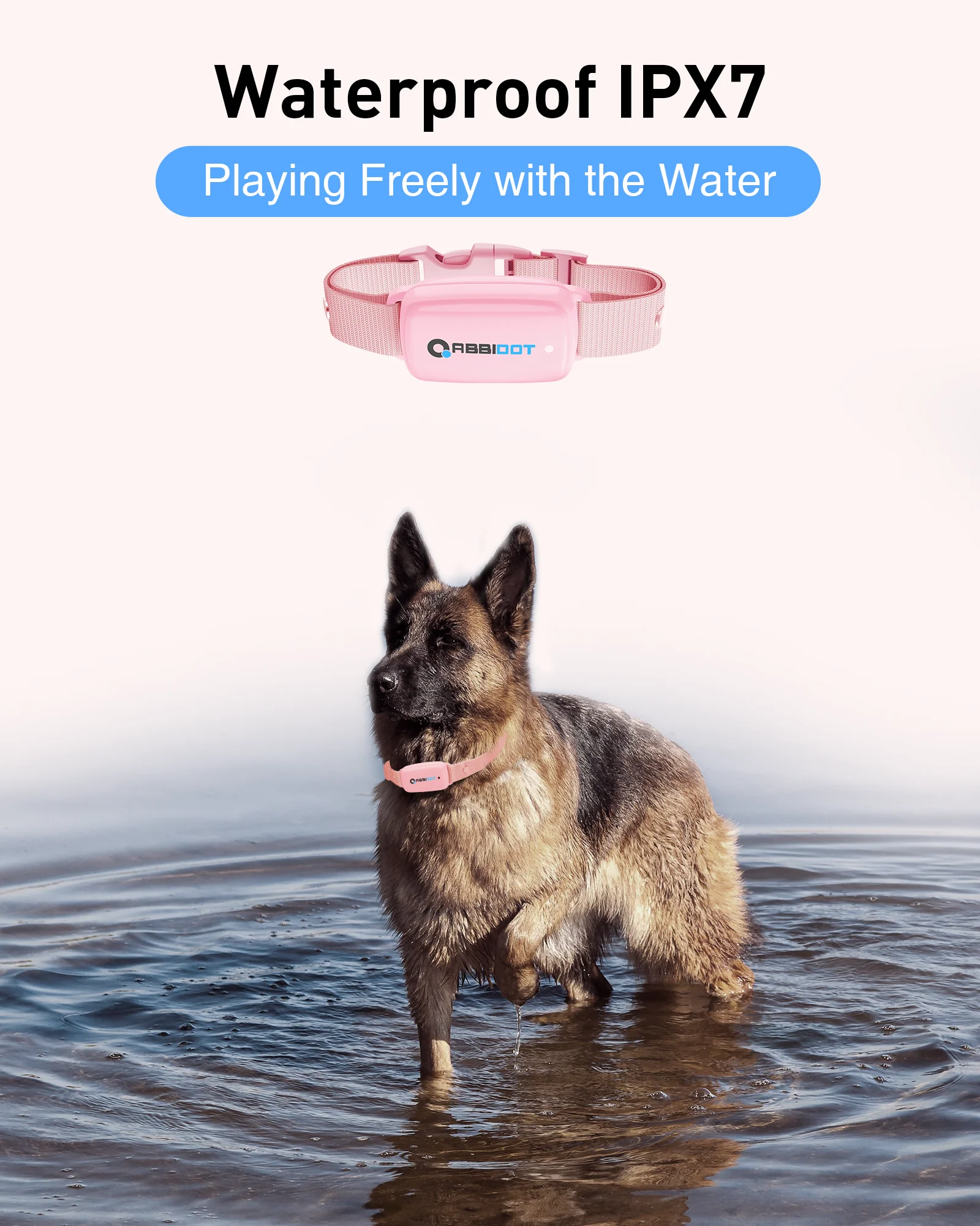 ABBIDOT-T30 Dog Shock Collar for Dogs Training Canine Equipment Supplies No Bark Pet Accessories Pink Color Strap 3000ft 900m