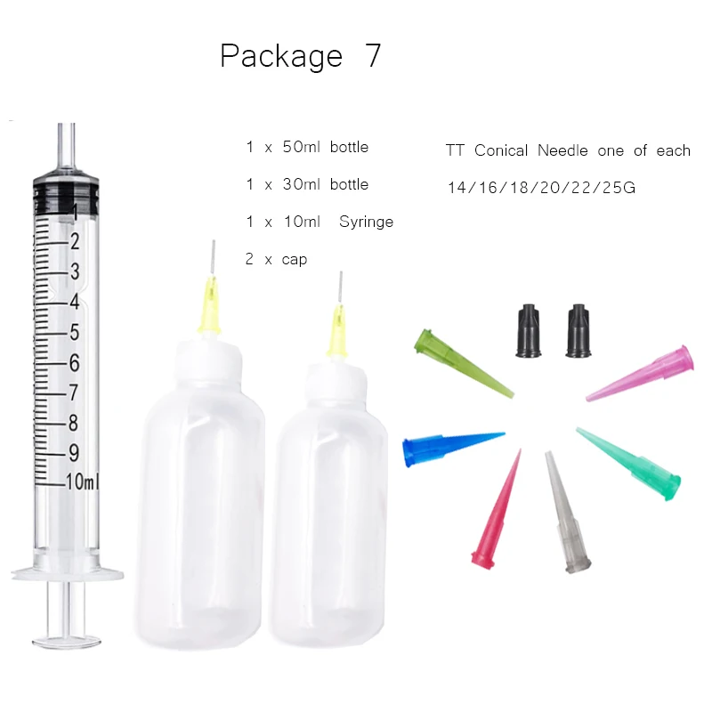 Syringes Plastic Squeeze Bottles and  Needle Tip etcDispensers Applicator Kit Works for Precisely DeliveryLiquid Glue and Ink