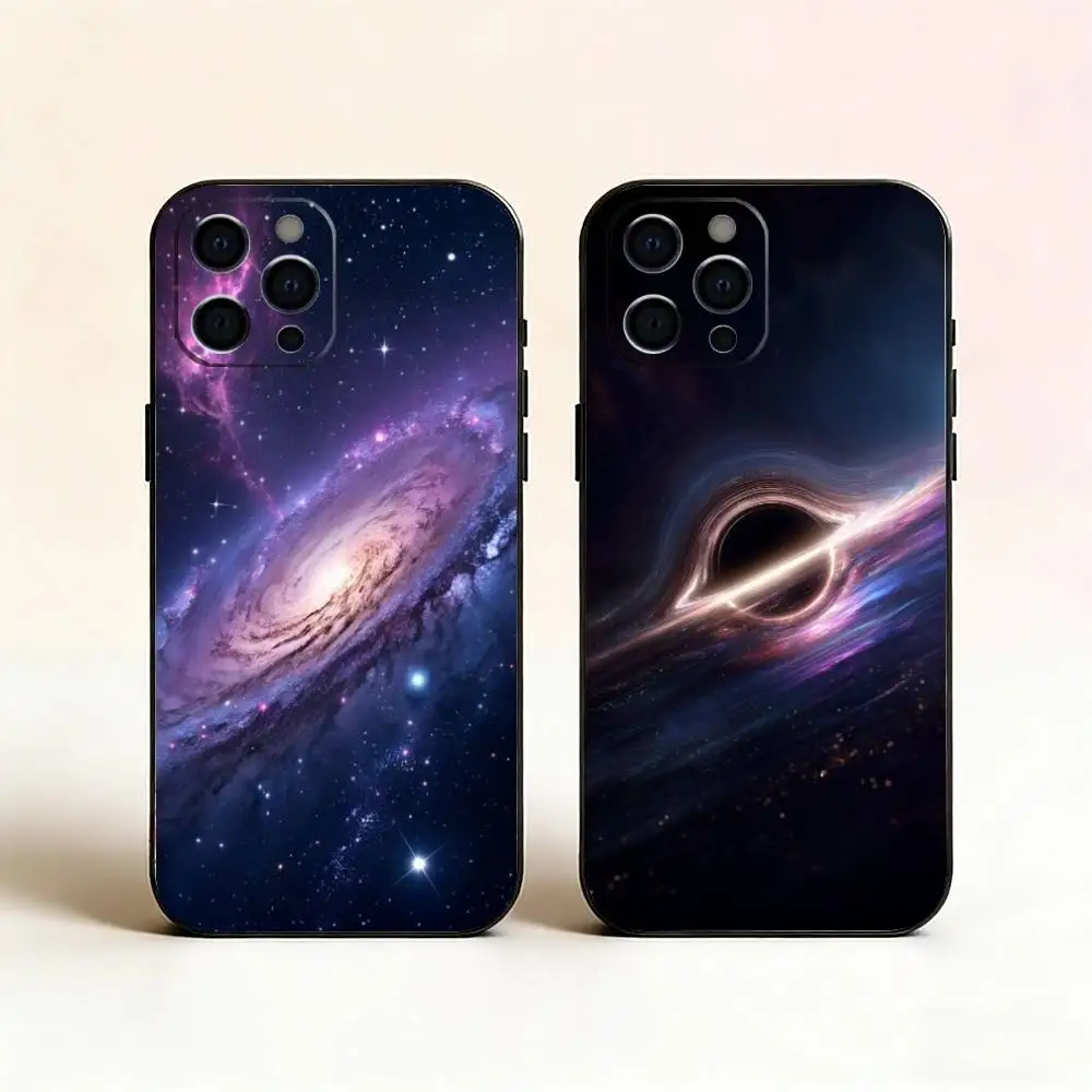Tear Space Crack Collapse Black Hole 1 Phone Case For iPhone 17, 16,15,14,13,12,11 Plus,Pro Max, Others Soft Black Cover