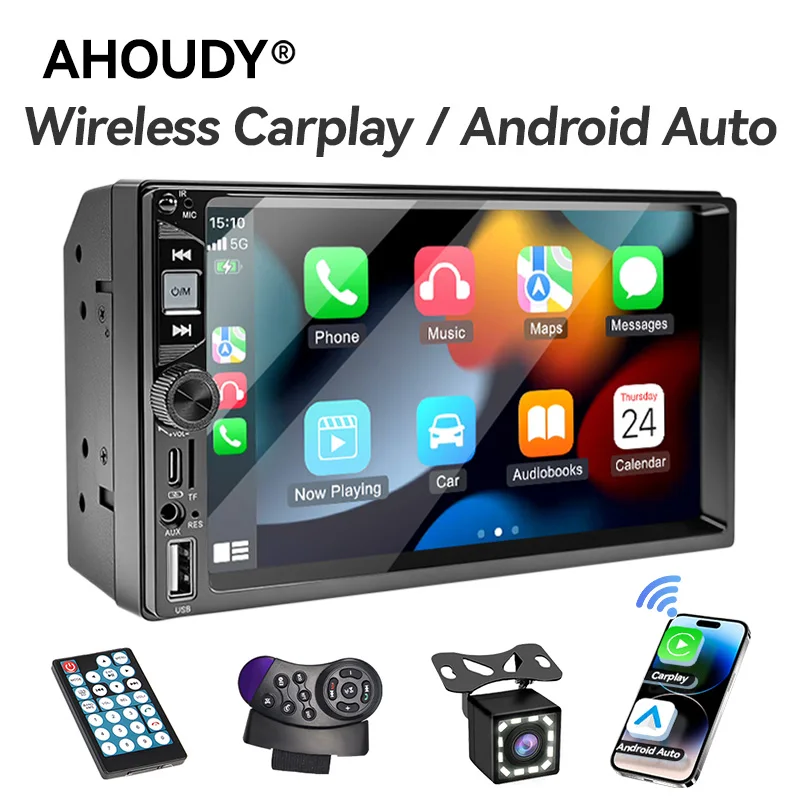 AHOUDY 2 Din Автомобильный радиоприемник 7 дюймов Беспроводной Carplay Android Auto HD Сенсорный экран Автомобильный головной блок Mirrorlink 12-светодиодная резервная камера Bluetooth AHOUDY 2 Din Автомобильный радиоприемник 7 дюймов Беспроводной Carplay Android Auto HD Сенсорный экран Автомобильный головной блок Mirrorlink 12-светодиодная резервная камера Bluetooth