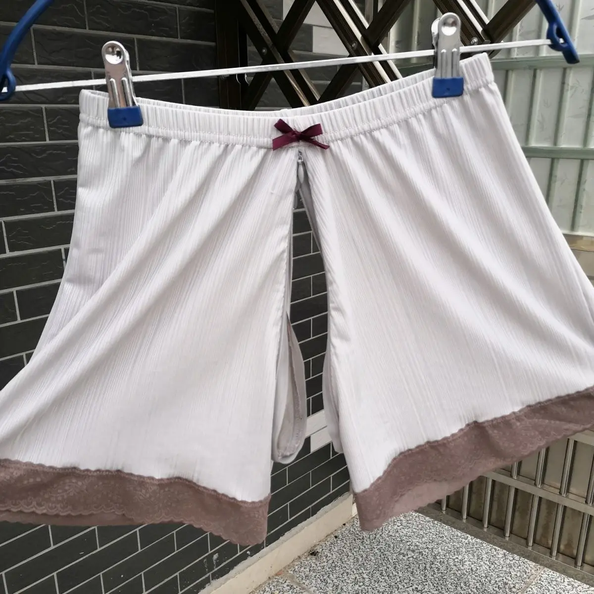 Pantaloncini intimi da donna con cavallo aperto Taglie forti Pigiami da indossare per la casa Pantaloni da notte