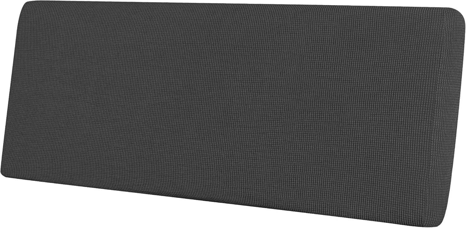 Stretch Sofa Cushion Cover, Dark Gray, Elastic Bottom for Easy Fit and Furniture Protection