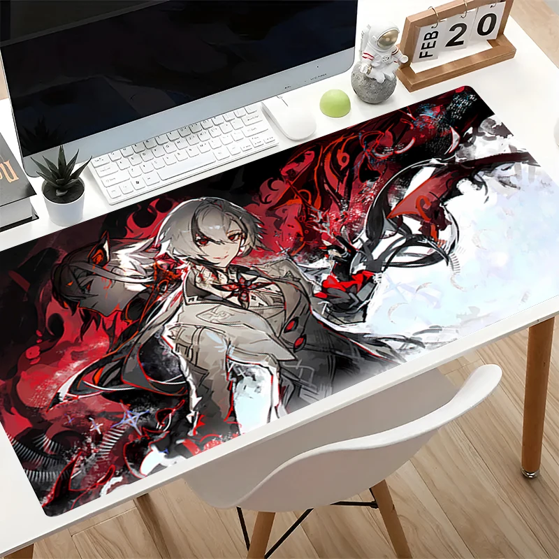 

90x40cm Mouse Pad Office Computer Keyboard Pad G-genshin Impact Arlecchino Gaming Desk Mat Rubber Large E-sports Gamer Mausepad