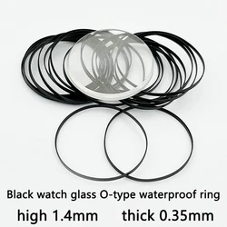 Anillo tórico de cristal para reloj negro, anillo resistente al agua de 28-32MM de alto, 1,4 MM de espesor, 0,35 MM, piezas de reparación de relojes, 2/5 Uds.