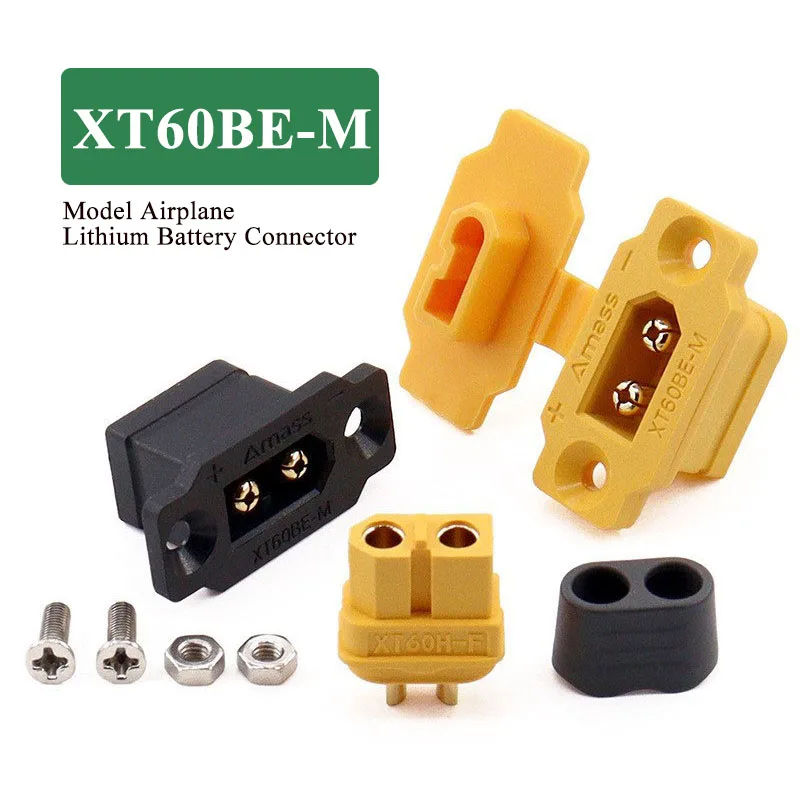 AMASS XT60BE-M Plug Socket Model Airplane Power Lithium Battery Connector XT60 Board External/Front Can Be Fixed with Male Head