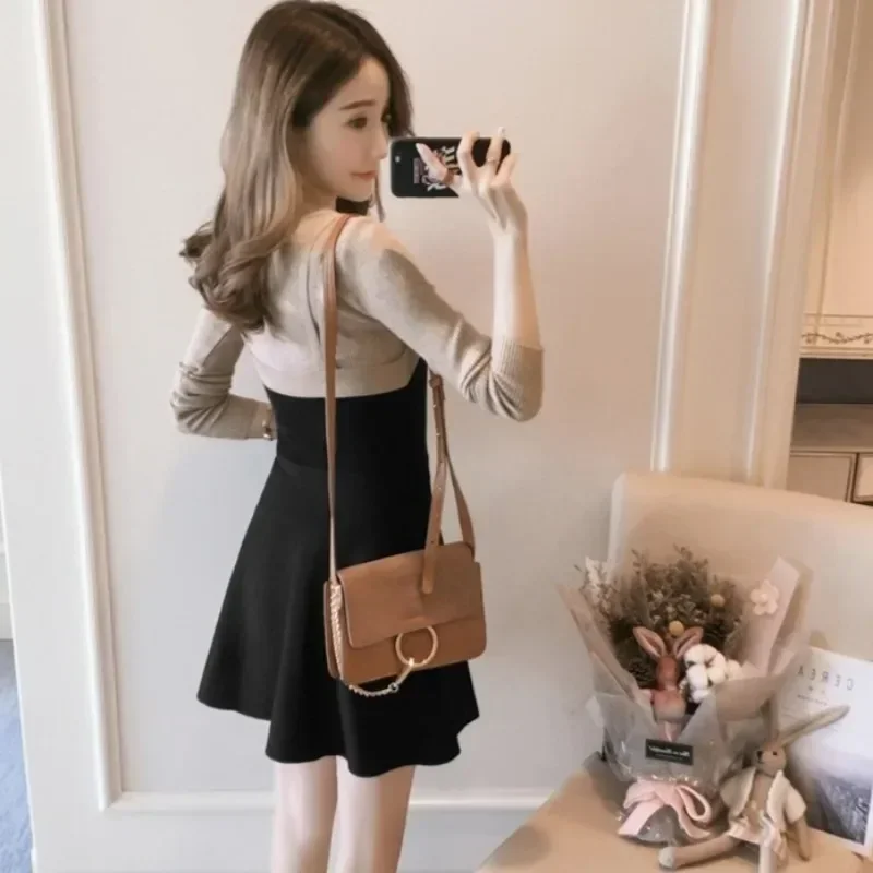 Short A Line Extreme Mini Women\'s Crochet Dresses Black Female Knit Dress New Features of Casual Youth One Pieces Elegant Luxury