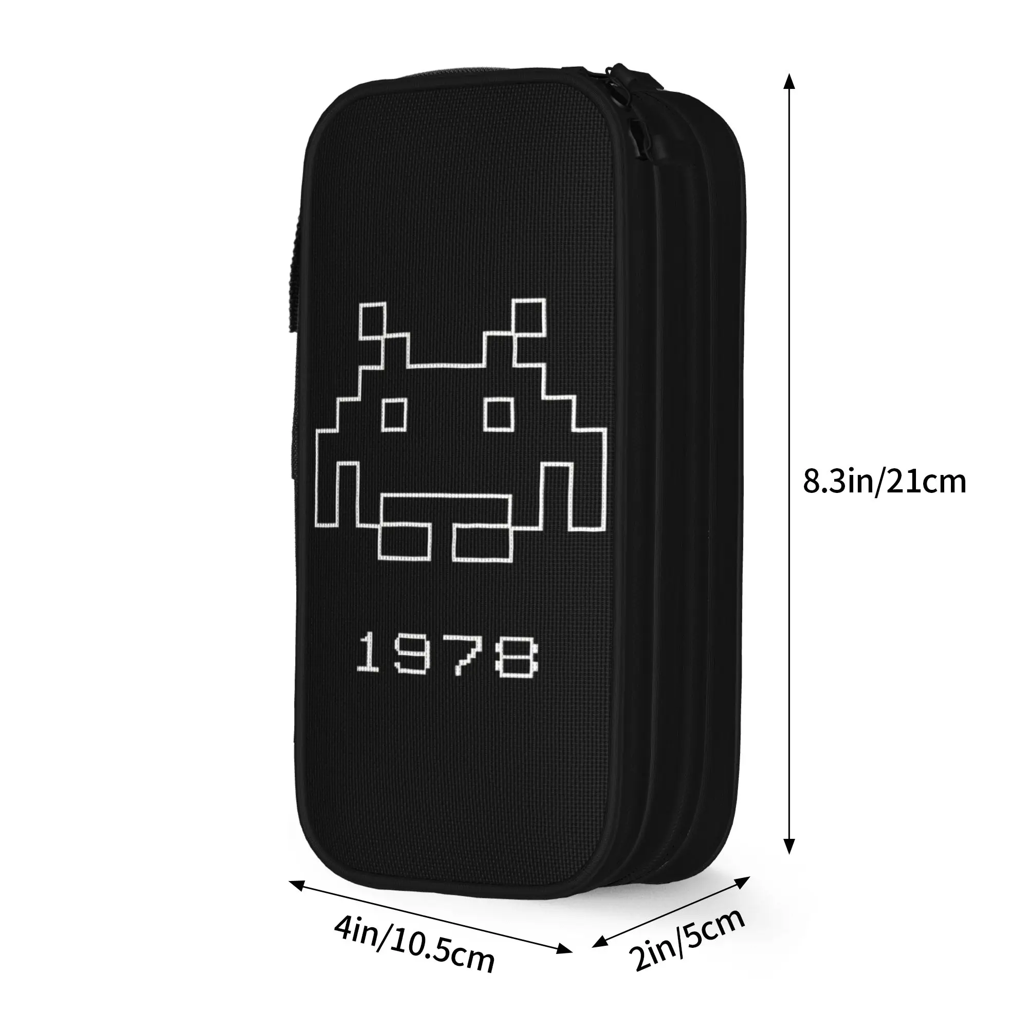 Space Invaders Pencil Case Fun  Gaming Gamer Pen Bag Girl Boy Large Storage Students School Cosmetic Pencil Pouch