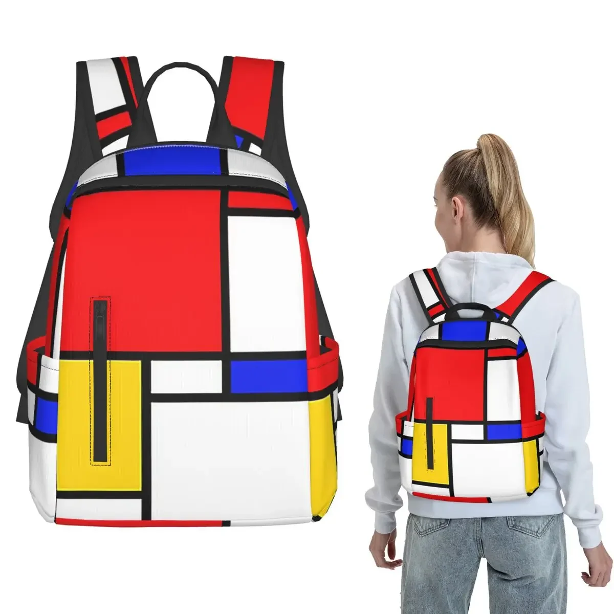 Mondrian Backpack Daypack Boys Girls BookBag School Bag Shoulder Bags for Men Women