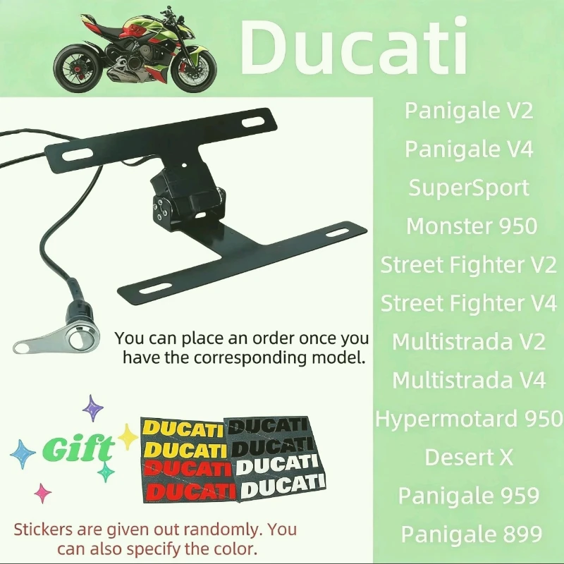 

Для Ducati Panigale V4 V2 MultistradaV2 V4 Desert X Street Fighter V4 V2 Обновление мотоцикла с автоматической откидной регулируемой пластиной, рама 2