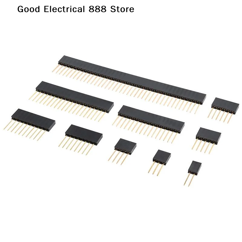 【G】10PCS 2.54mm Single Row Female Long Pins 11mm Breakaway PCB Board Pin Header Socket Connector 2/3/4/5/6/8/10/15/20/40Pin