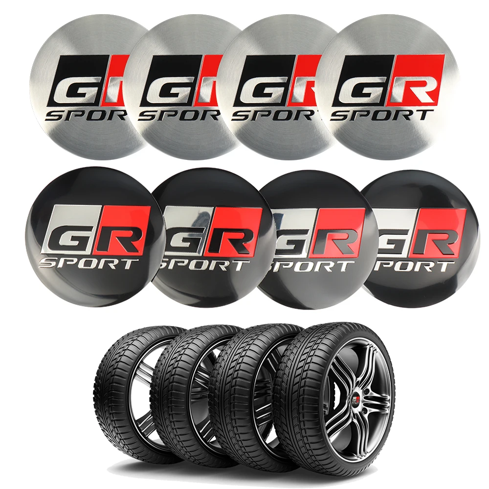 56mm Car Wheel Center Covers Stickers 60mm Hub Caps For Toyota GR Sport C-HR RAV4 Camry Yaris TRD Land Cruiser Avalon Highlander