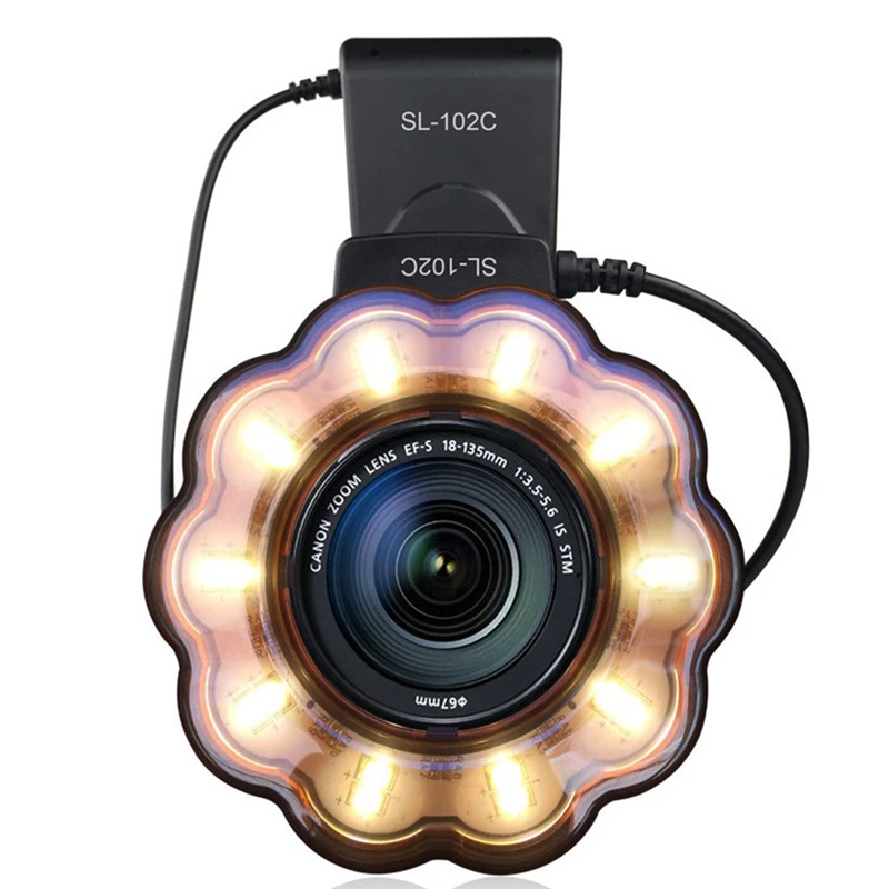 Macro LED Ring Light Ring Flash With Adapter Ring For Nikon D5100 D3100 Series For Canon 5D Mark II 7D 10D For Olympus