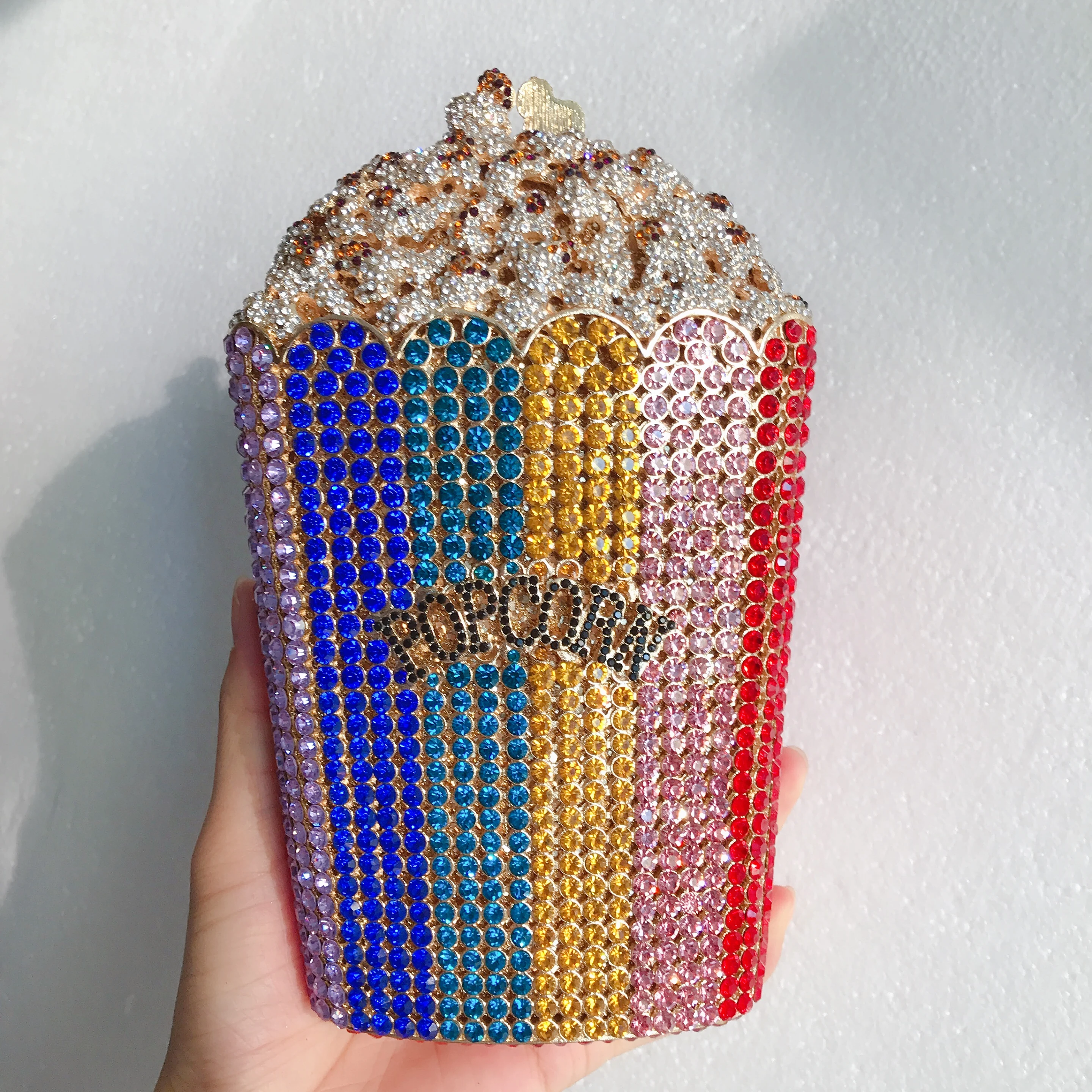 Whimsical Popcorn Sculpture Clutch, Artistic Food Inspired Evening Bag, Statement Novelty Accessory