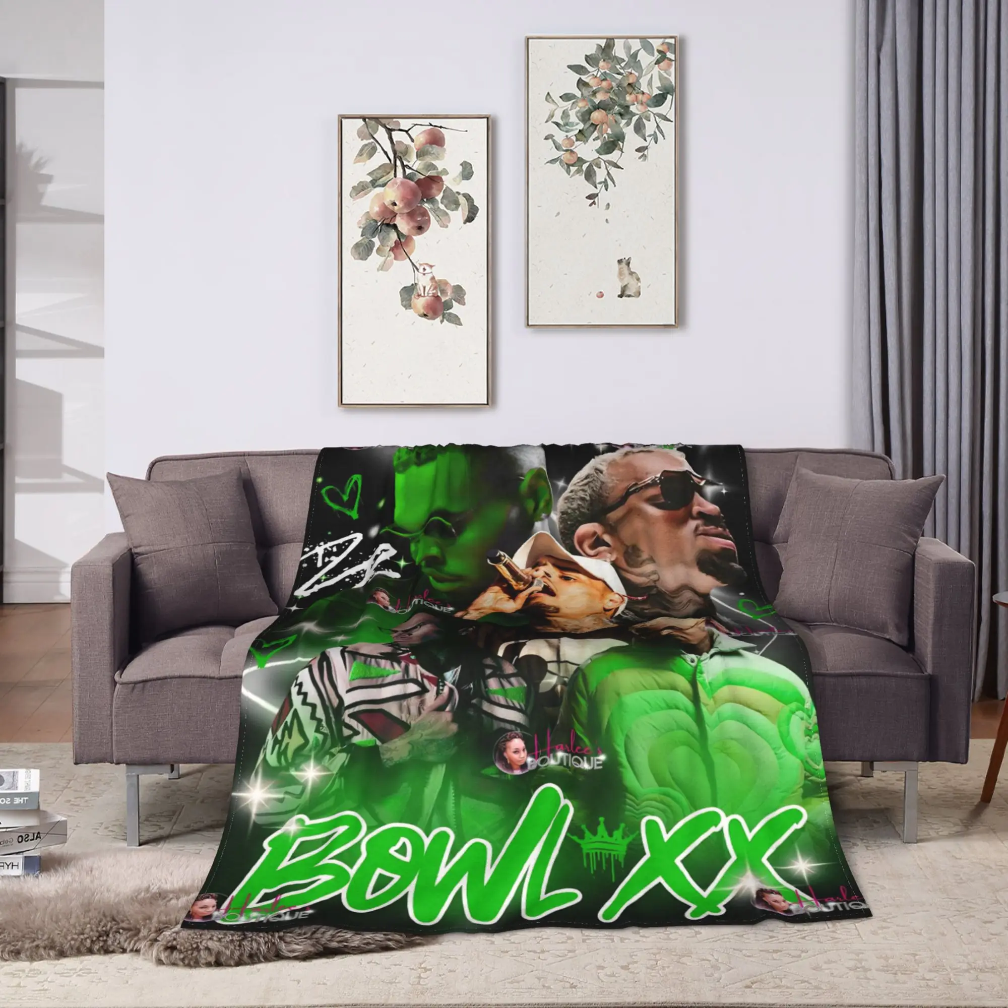 Chris Brown Breezy Bowl XX Flannel Blanket  Warm Soft Bedding Throws for Outdoor Decorative Novelty Bedspread Sofa Bed Cover