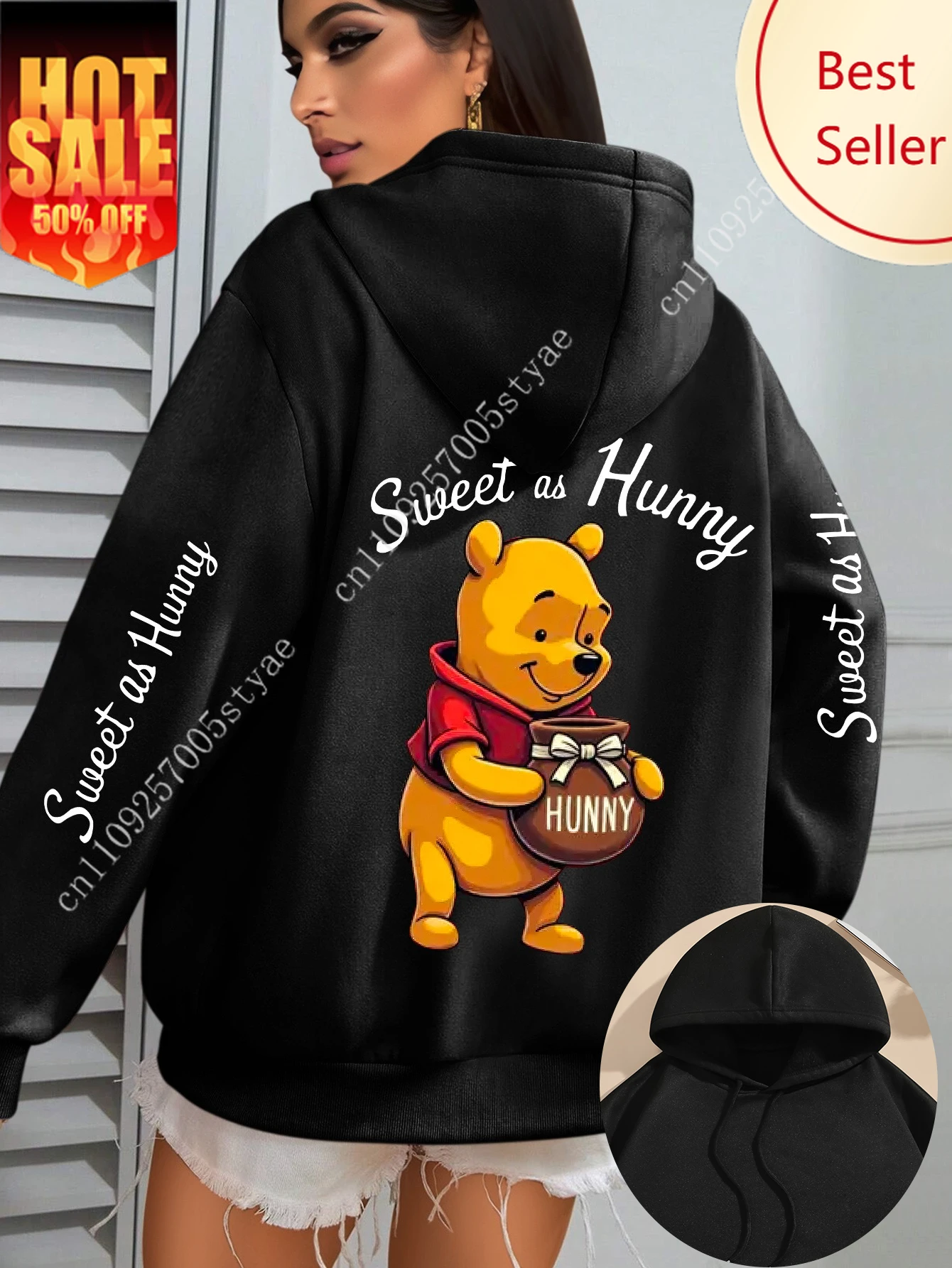 

Disney Women's Winnie The Pooh Holding A Jar Fleece Hoodies Men Cotton Hoody Sweatshirt Pullover Autumn Winter Oversize Coats