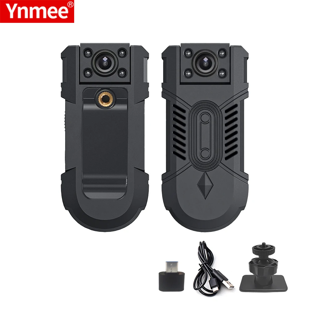 MD32 Wearable Body Camera 1080P HD Back Clip Mini Cam 180°Rotatable Night Vision Motion Detection 140°Wide Angle Video Recorder