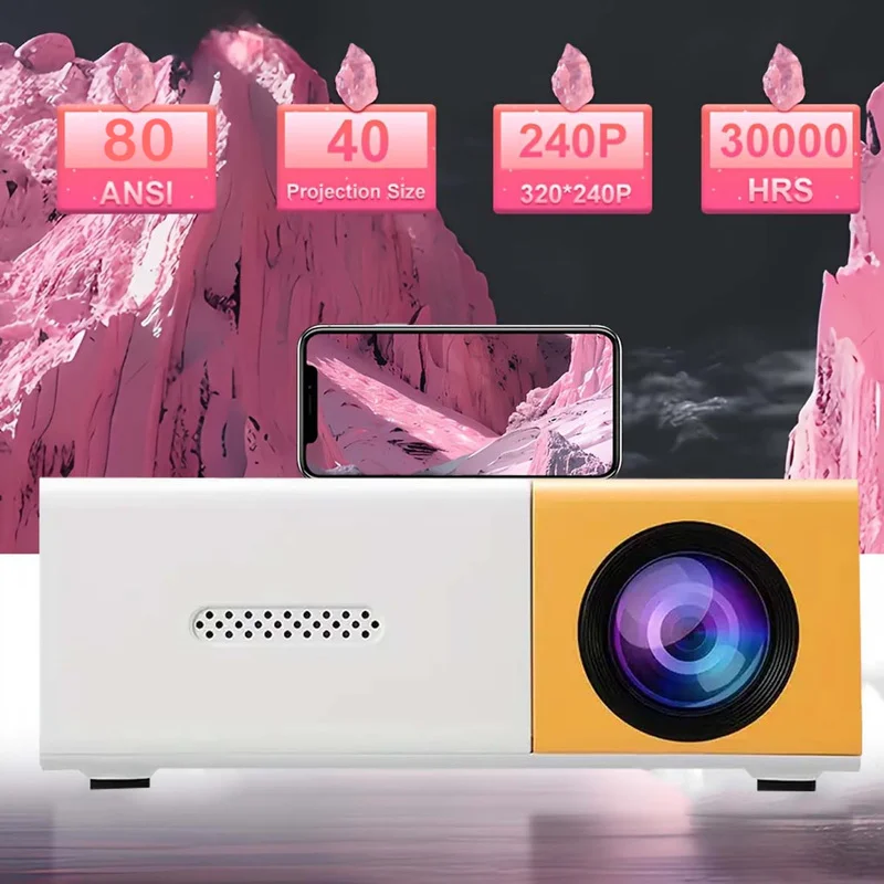 YG300 Portable Mini Projector 600 Lumens LCD HDMI-Compatible