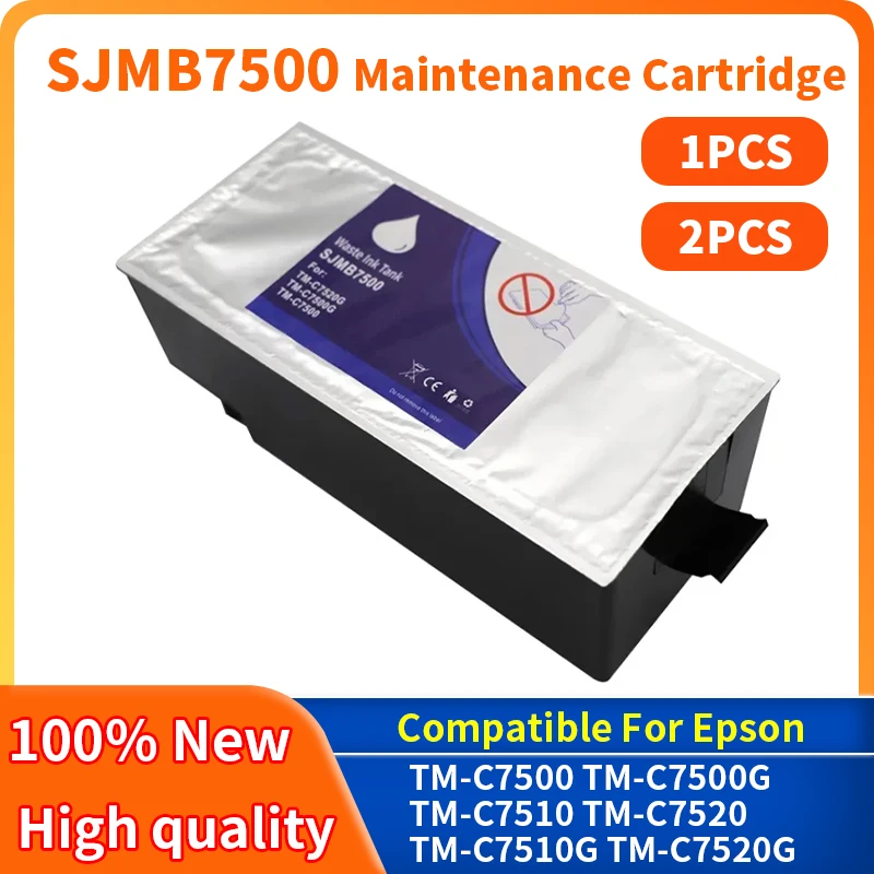 1~2PCS SJMB7500 C7500 C75x0 Maintenance Box Compatible For Epson TM-C7500 C7500G TM-C7510 TM-C7520 TM-C7510G TM-C7520G Printer