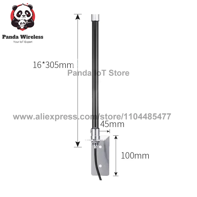 Outdoor IP67 Waterproof Fiberglass Antenna 4G GSM 5G 8dBi Dual Band 600-6000MHz with 5M RG58 Extension SMA for DTU NB Model