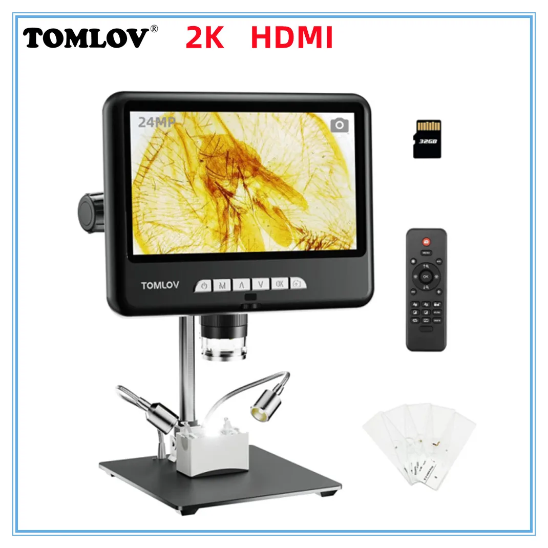 

Цифровой микроскоп TOMLOV DM402 Pro, прибор для пайки, 1200X 10,1 дюйма IPS HDMI, 2K, для профессионального ремонта телефонов и монет