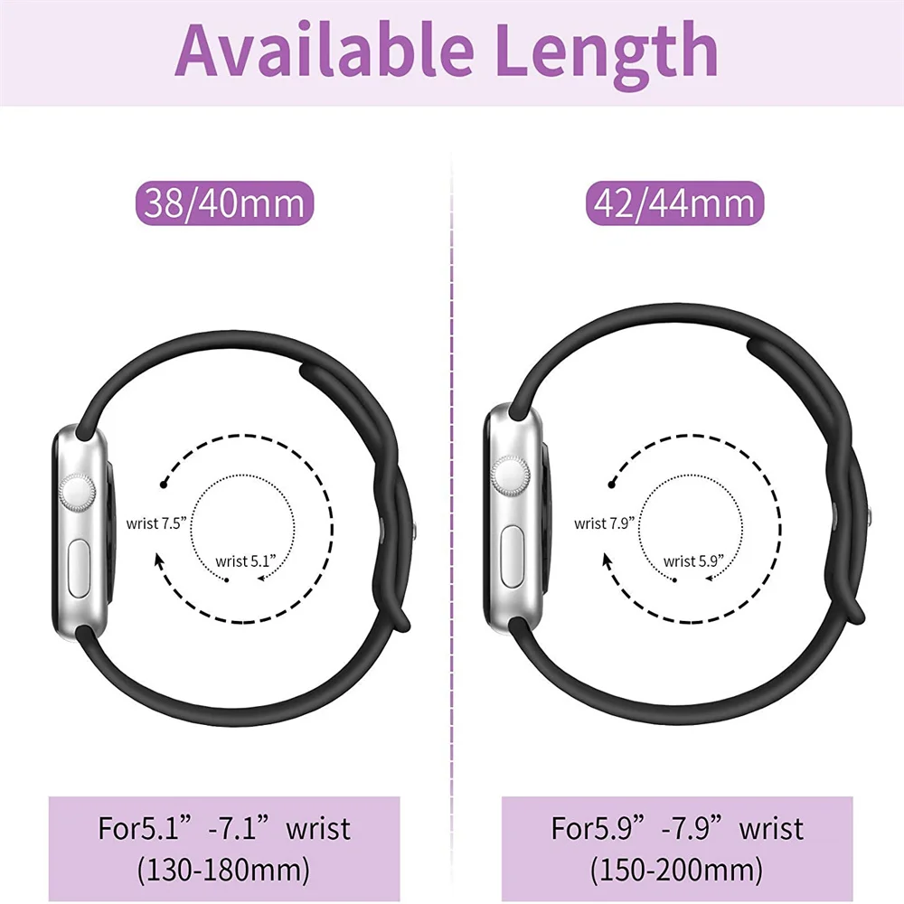 Correa de silicona para Apple Watch, pulsera deportiva suave de 45mm, 44mm, 49mm, 41mm, 40mm, 42mm, 38mm, series iwatch 9, 8, 7, se 3, 4, 5, 6 Ultra