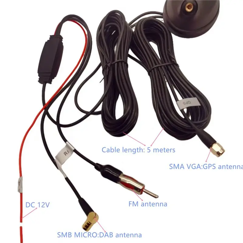 Eco-Friendly Car GPS, DAB/FM Antenna Active Gain Amplification For MP4/MP5 Player Antenna Car Navigation