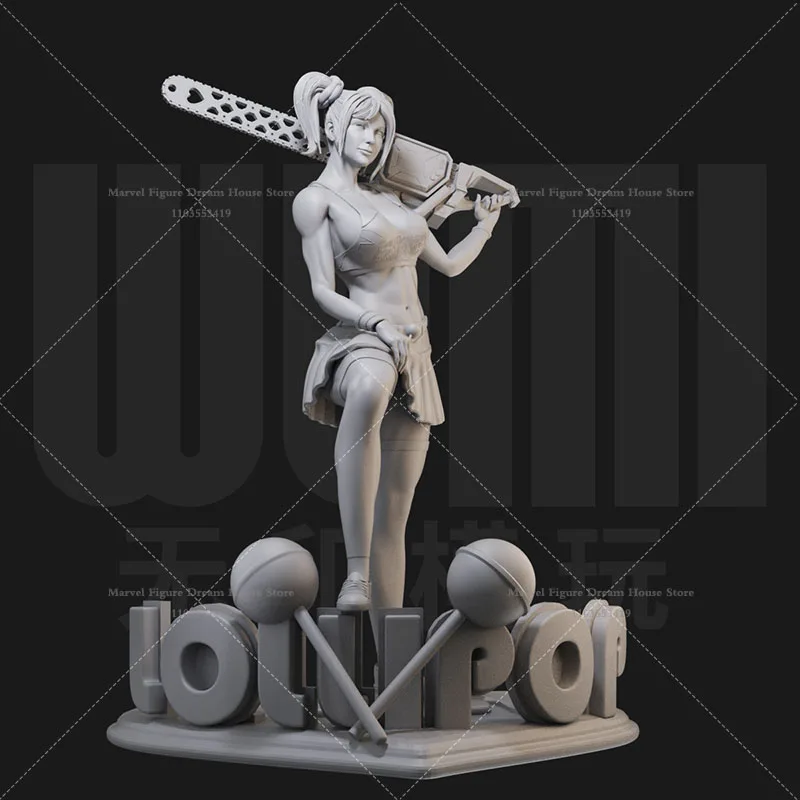 1/24 1/18 Scale DC Little Ugly Girl Harley Quinn Lollipop Chainsaw Manga Version  DIY Self-assembled GK 3D Resin Un-panited Doll