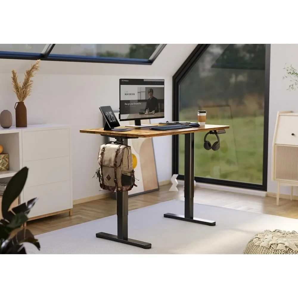 Desk, Electric Standing Desk, Adjustable Height Stand up Desk, Sit Stand Home Office Desk with Splice Board, Easy Assembly