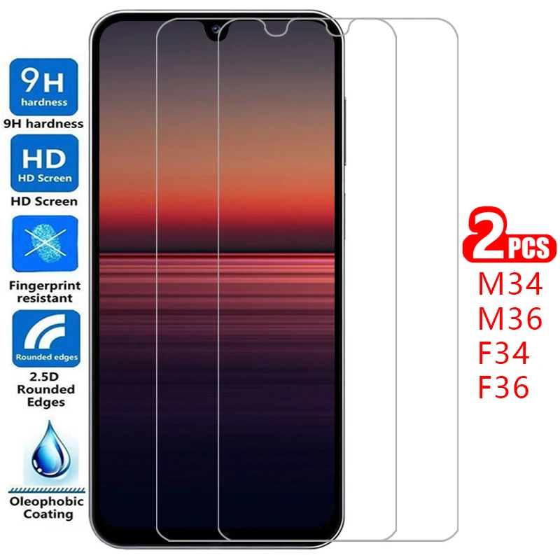 Phone Case for Samsung Galaxy M34 F34 M36 F36 5G Tempered Glass on Samsung M34 M F34 36 34M 36M Back Cover 360 Samsumg Samsun
